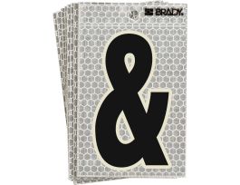 Glow in the Dark 5 in Black, Green Glow on Silver Number & 10/PK