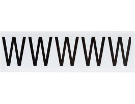 Vinyl 1.938 in Numbers and Letters Black on White W Card of 5 Labels