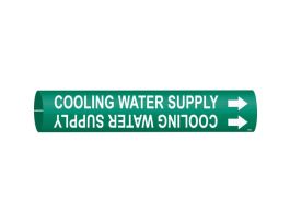 Cooling Water Supply Pipe Marker, 2" H x 2" W, Fits Pipes 2.5" Dia. Thru 3.875" Dia.