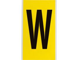 Repositionable Vinyl 6 in Black on Yellow, Letters W Card