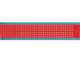 Consecutive Numbers  Wire Markers Vinyl Cloth, 1 to 33 White on Red 1650 Total