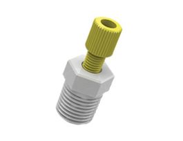 Tubing Adapter, 3.0 mm OD x 1/8" NPT(M), Yellow PP Nut, Orange ETFE Ferrule; 1/EA