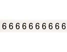 Vinyl 1 in Numbers and Letters Black on White 6 Card of 10 Labels