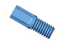 Compact Tubing End Fitting, inverted cone, 1/16"OD, M6 ISO(M), blue PP; 10/pk