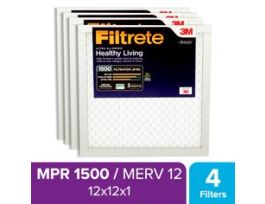 Filtrete™ Allergen, Bacteria & Virus Air Filter, 1500 MPR, 2010-4, 12 in x 12 in x 1 in (30,4 cm x 30,4 cm x 2,5 cm)
