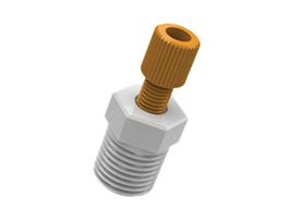 Tubing Adapter, 2.5 mm OD x 1/8" NPT(M), Orange PP Nut, Natural ETFE Ferrule; 1/EA