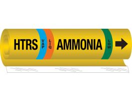 HTRS VAP AMMONIA LOW Pipe Marker, 26" H x 12" W, Fits Pipes 2.5" Dia. Thru 7.875" Dia.