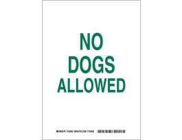 No Dogs Allowed Sign, 10" H x 7" W x 0.06" D, Polystyrene