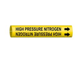 HIGH PRESSURE NITROGEN Pipe Marker, Fits Pipes 2.5" Dia. Thru 3.875" Dia.