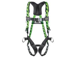 Miller AirCore harness with side d-rings and tongue buckles. Green.