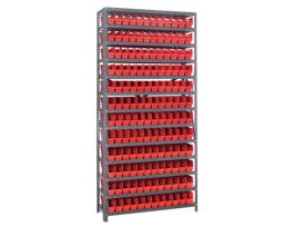 12IN X 36IN X 75IN 144 RED BINS 4IN BIN