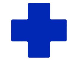 ToughStripe® Floor Marking Tape Cross-Shaped Center Marks -  Polyester, Solid Color, Blue, 4" x 10"