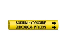 SODIUM HYDROXIDE Pipe Marker, Fits Pipes 0.75" Dia. Thru 1.375" Dia.
