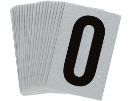 BradyLite 1 in Reflective Numbers Black on Silver, O 25/PK
