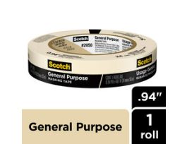 Scotch® General Purpose Masking Tape 2050-24CP, 0.94 in x 60.1 yd (24mm x 55m)