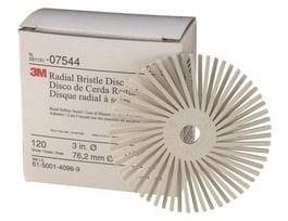 Scotch-Brite™ Radial Bristle Disc, RB-ZB, 120, 3 in x 3/8 in, 10/Carton, 4 Cartons/Case