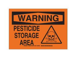 WARNING Pesticide Storage Area Sign, 10" H x 14" W x 0.035" D, Aluminum