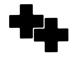 ToughStripe® Floor Marking Tape Cross-Shaped Center Marks -  Polyester, Solid Color, Black, 3" x 8"