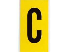 Repositionable Vinyl 6 in Black on Yellow, Letters C Card