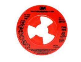 3M™ Disc Pad Face Plate Ribbed 28443, 4-1/2 in Extra Hard Red, 10 ea/Case