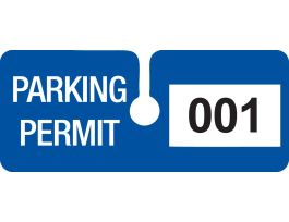 Rearview mirror hanging tags, Number Sequence 001 to 100, Blue