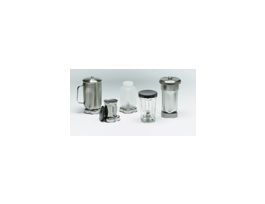 Mini containers with screw SS lids for one-liter blenders; 3 to 20 mL capacity