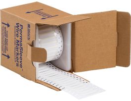 PermaSleeve Heat Shrink Wire and Cable Labels 1/8" Dia for 3" Core Printers - 1" White Double-Sided
