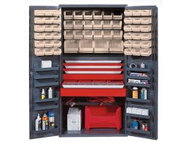 CABINET W/56 IVORY BINS STEEL 36X24X72IN