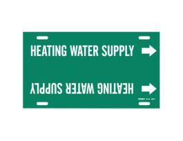 Snap-On Pipe Marker: Heating Water SUPPLY24" W, Fits Pipes 8" Dia. Thru 9.875" Dia.