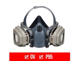 3M™ Advanced Comfort Reusable Respirator 7513P1-DC, OV/P95, Lg, 1-Fcpc, 1-pr 6001 Crtdgs, 2-prs 5P71 Fltrs, 1-pr 501 Rtnrs
