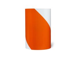 3M™ Advanced Flexible Engineer Grade Pre-Striped Barricade Sheeting 7334L Orange/White, 4 in stripe/left, 48 in x 150 yd