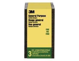 3M™ General Purpose Sanding Sponge CP001-3PK-LG, Block, 2 5/8 in x 4 1/2 in x 1 in, Fine, 3/pack, 6 pks/cs