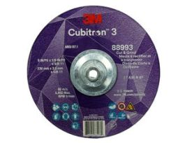 3M™ Cubitron™ 3 Cut and Grind Wheel, 88993, 36+, T27, 9 in x 1/8 in x 5/8 in-11 (230 x 3.2 mm x 5/8-11 in), ANSI, 10 ea/Case