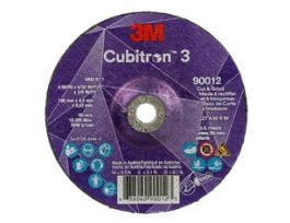 3M™ Cubitron™ 3 Cut and Grind Wheel, 90012, 36+, T27, 4 in x 5/32 in x 3/8 in (100 x 4.2 x 9.53 mm), ANSI, 10/Pack, 20 ea/Case