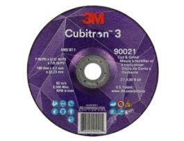 3M™ Cubitron™ 3 Cut and Grind Wheel, 90021, 36+, T27, 7 in x 5/32 in x 7/8 in (180 x 4.2 x 22.23 mm), ANSI, 10/Pack, 20 ea/Case