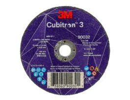 3M™ Cubitron™ 3 Cut-Off Wheel, 90032, 60+, T1, 3 in x 0.045 in x 3/8 in (75 x 1.6 x 9.53 mm), ANSI, 25/Pack, 50 ea/Case