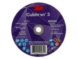 3M™ Cubitron™ 3 Cut-Off Wheel, 90034, 36+, T1, 4 in x 0.045 in x 3/8 in (100 x 1.6 x 9.53 mm), ANSI, 25/Pack, 50 ea/Case