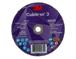 3M™ Cubitron™ 3 Cut-Off Wheel, 90035, 36+, T1, 4 in x 0.125 in x 3/8 in (100 x 3 x 9.53 mm), ANSI, 25/Pack, 50 ea/Case
