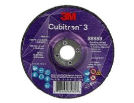 3M™ Cubitron™ 3 Depressed Center Grinding Wheel, 88989, 36+, T27, 4 in x 1/4 in x 5/8 in (100x6x15.88mm) ANSI, 10/Pack, 20 ea/Case