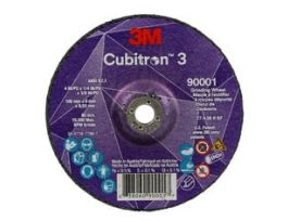 3M™ Cubitron™ 3 Depressed Center Grinding Wheel, 90001, 36+, T27, 4 in x 1/4 in x 3/8 in (100x6x9.53mm), ANSI, 10/Pack, 20 ea/Case