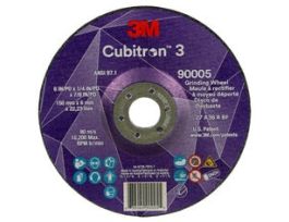 3M™ Cubitron™ 3 Depressed Center Grinding Wheel, 90005, 36+, T27, 6 in x 1/4 in x 7/8 in (150x6x22.23mm) ANSI, 10/Pack, 20 ea/Case