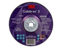 3M™ Cubitron™ 3 Depressed Center Grinding Wheel, 90006, 36+, T27, 6 in x 1/4 in x 5/8 in-11 (150x6mmx5/8-11in), ANSI, 10 ea/Case