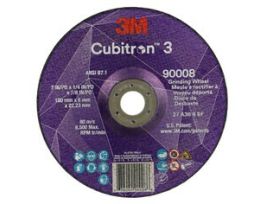 3M™ Cubitron™ 3 Depressed Center Grinding Wheel, 90008, 36+, T27, 7 in x 1/4 in x 7/8 in (180x6x22.23mm) ANSI, 10/Pack, 20 ea/Case