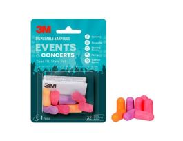 3M™ Disposable Earplugs Events & Concerts EPEC-4BC-SIOC, Multi-color, 4 Pair/Pack