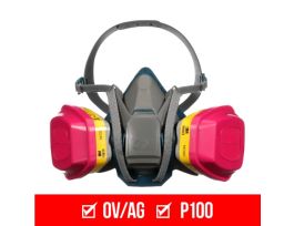 3M™ Multi-Purpose Quick Latch Reusable Respirator 65023QLH1-DC, OV/AG/P100, Mdm, 1-Fcpc, 1-pr of 60923 Crtrdg/Fltrs