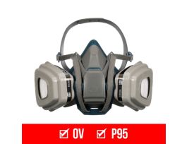 3M™ Paint Project Quick Latch Reusable Respirator 6502QLP1-C-M, OV/P95, Medium, 1 Fpc, 1pr 6001 Cts, 2pr 5P71 Ftrs, 1pr 501 R