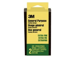 3M™ Sanding Sponge CP-000-2P, Block, 3 3/4 in x 2 5/8 in x 1 in, Extra Fine, 12 pk/cs