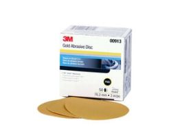3M™ Hookit™ Gold Disc 00913, 3 in, P400, 50 Discs/Carton, 4 Cartons/Case