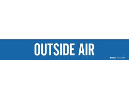 OUTSIDE AIR Pipe Marker, 2.25" H x 13.25" W, Fits Pipes 2.5" Dia. Thru 6" Dia.