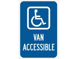 Van Accessible Sign, 24" H x 18" W x 0.090" D, Aluminum